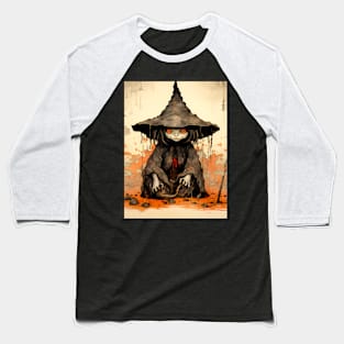 Halloween Apprentice: The Little Goblin Witch on a Dark Background Baseball T-Shirt